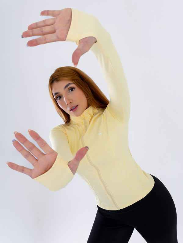 Chaqueta Amarillo Pastel con Cierre