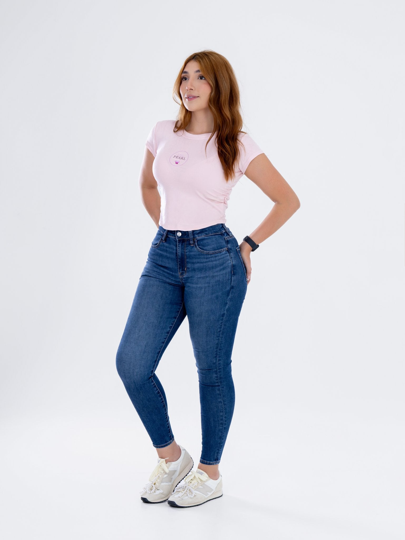 Camiseta Rosada con Estampado Pearl