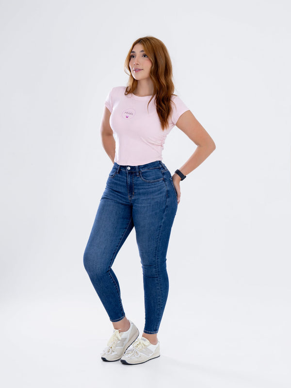 Camiseta Rosada con Estampado Pearl