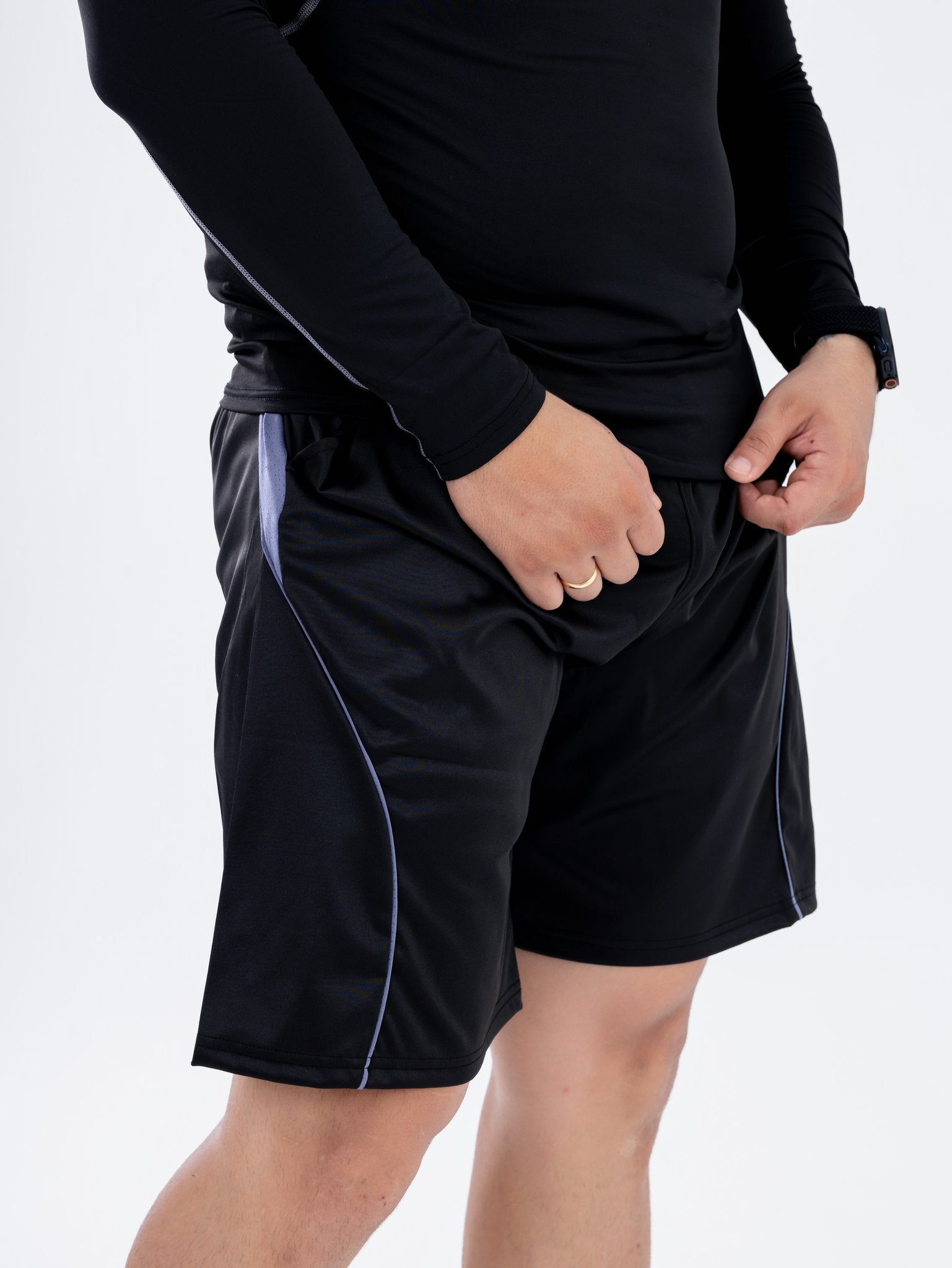 Pantaloneta Negra con Ribete Gris