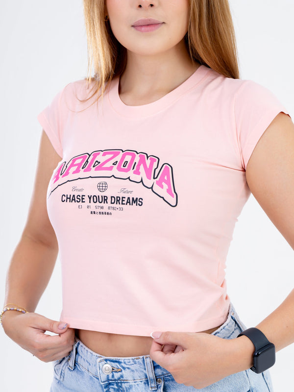 Camiseta Crop Rosada Arizona