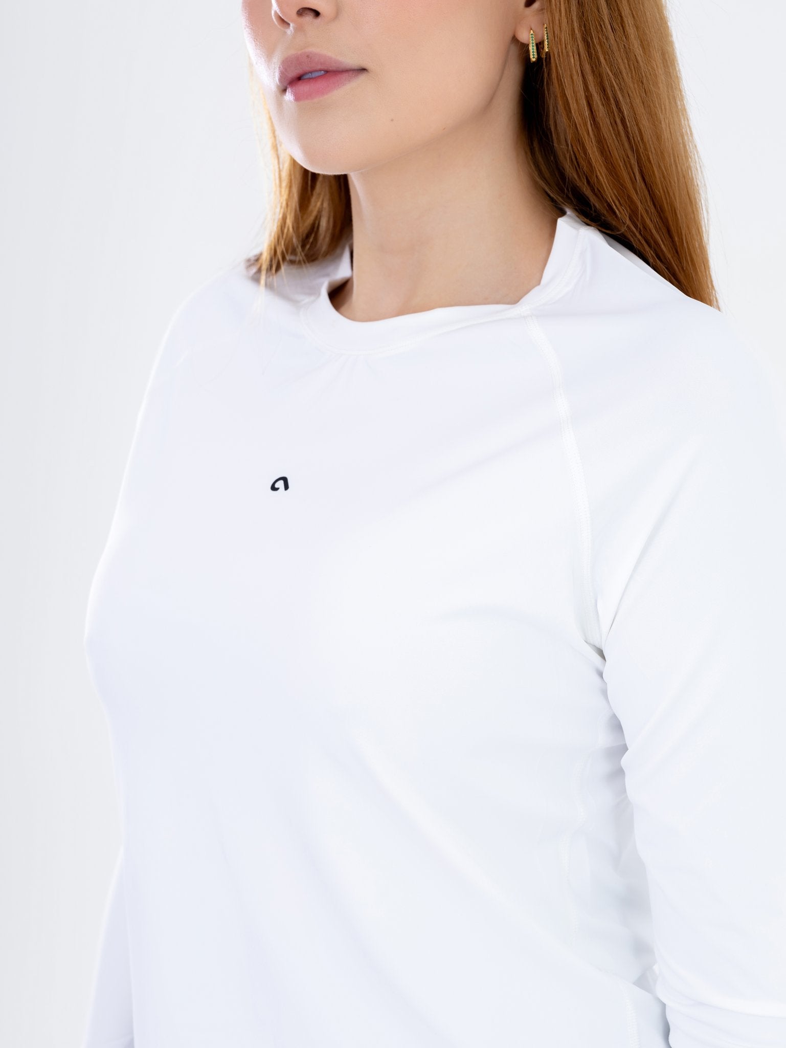 Camiseta Manga Larga Blanca con Espalda en Malla