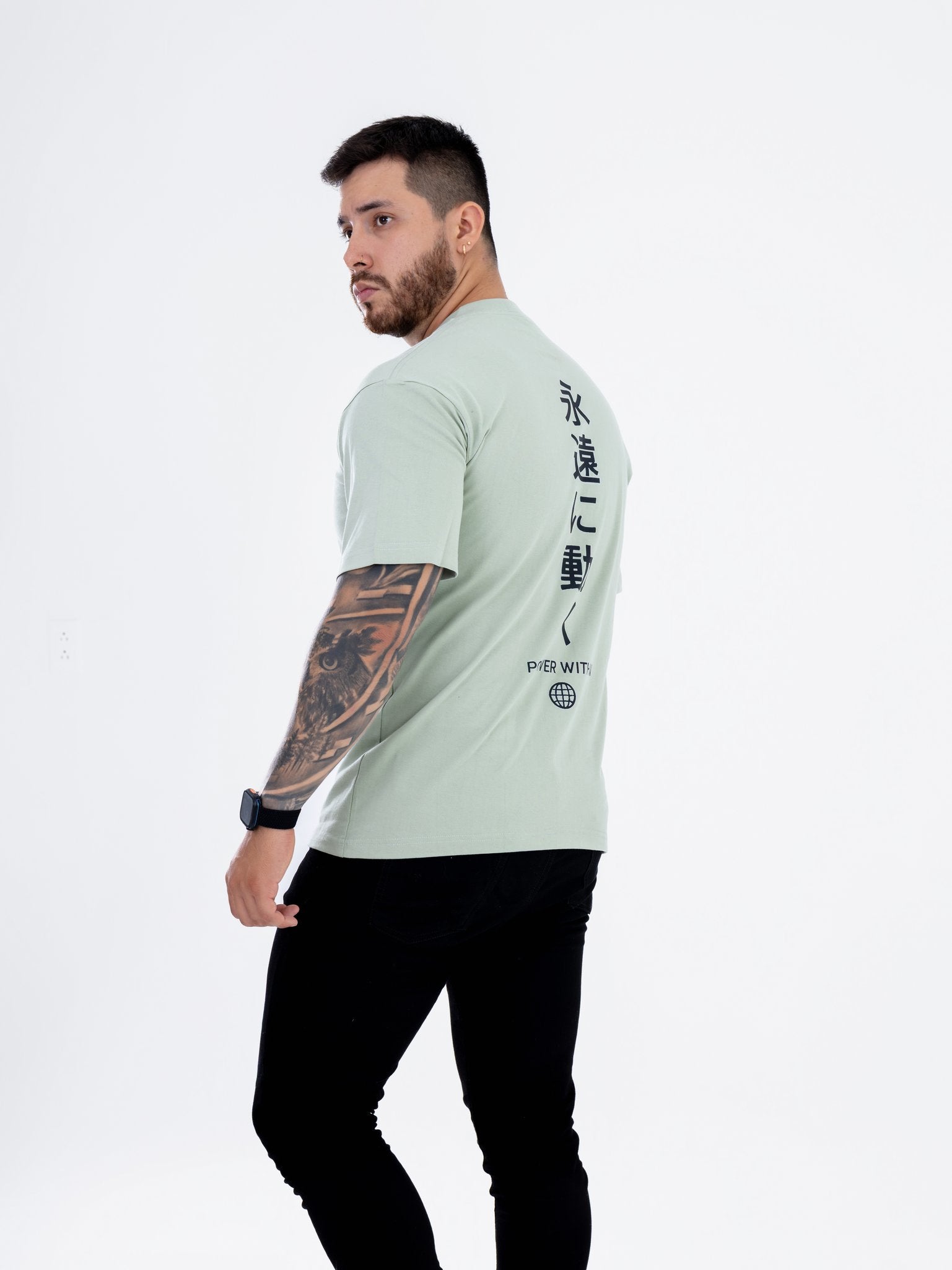 Camiseta Oversize Verde Salvia Human Energy