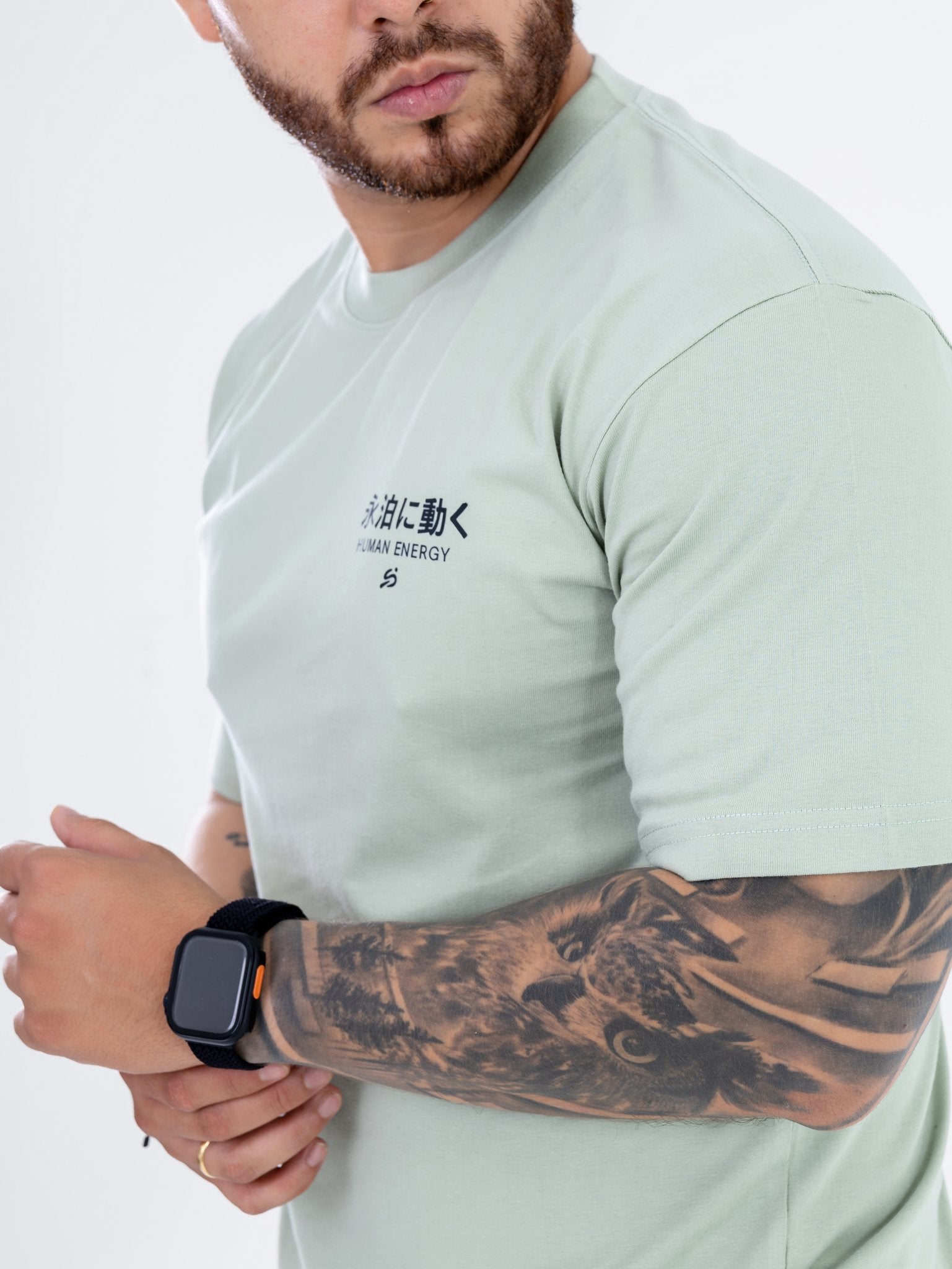 Camiseta Oversize Verde Salvia Human Energy