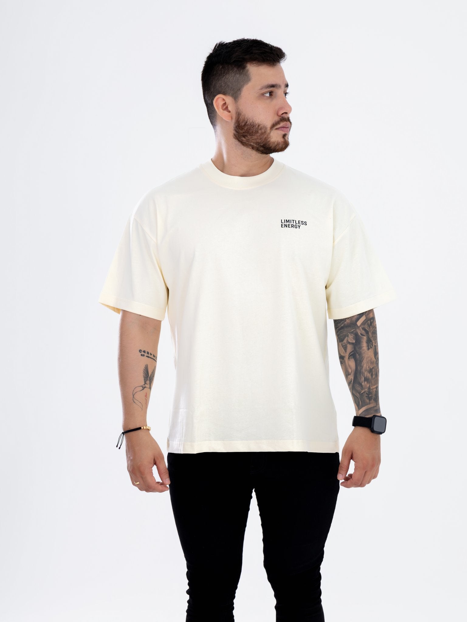 Camiseta Oversize Crema Limitless Energy