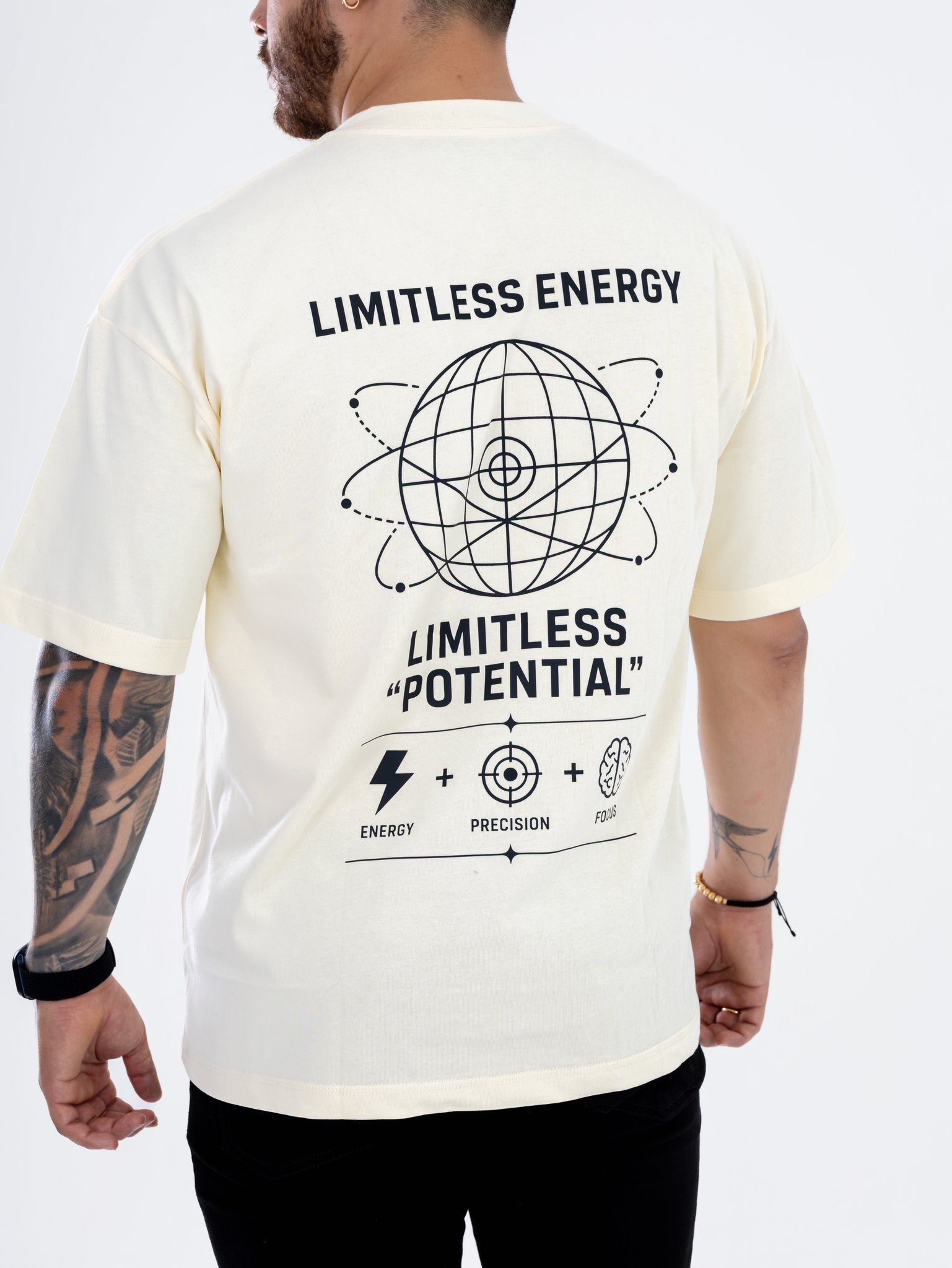 Camiseta Oversize Crema Limitless Energy
