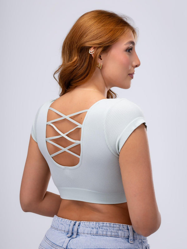 Blusa Crop Tiras Espalda