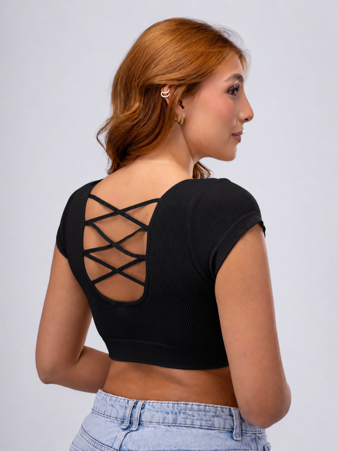 Blusa Crop Tiras Espalda