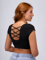 Blusa Crop Tiras Espalda
